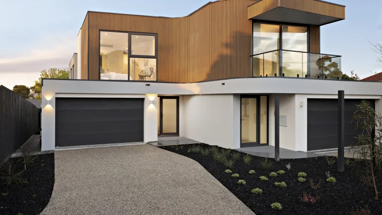 Completed Frankston South home with custom black aluminium windows and doors by Iconic Windows