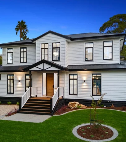 Completed Blackwood Park home with custom black aluminium windows by Iconic Windows