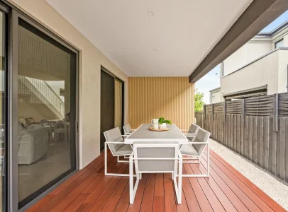 Completed Ashburton alfresco area with black aluminium sliding doors